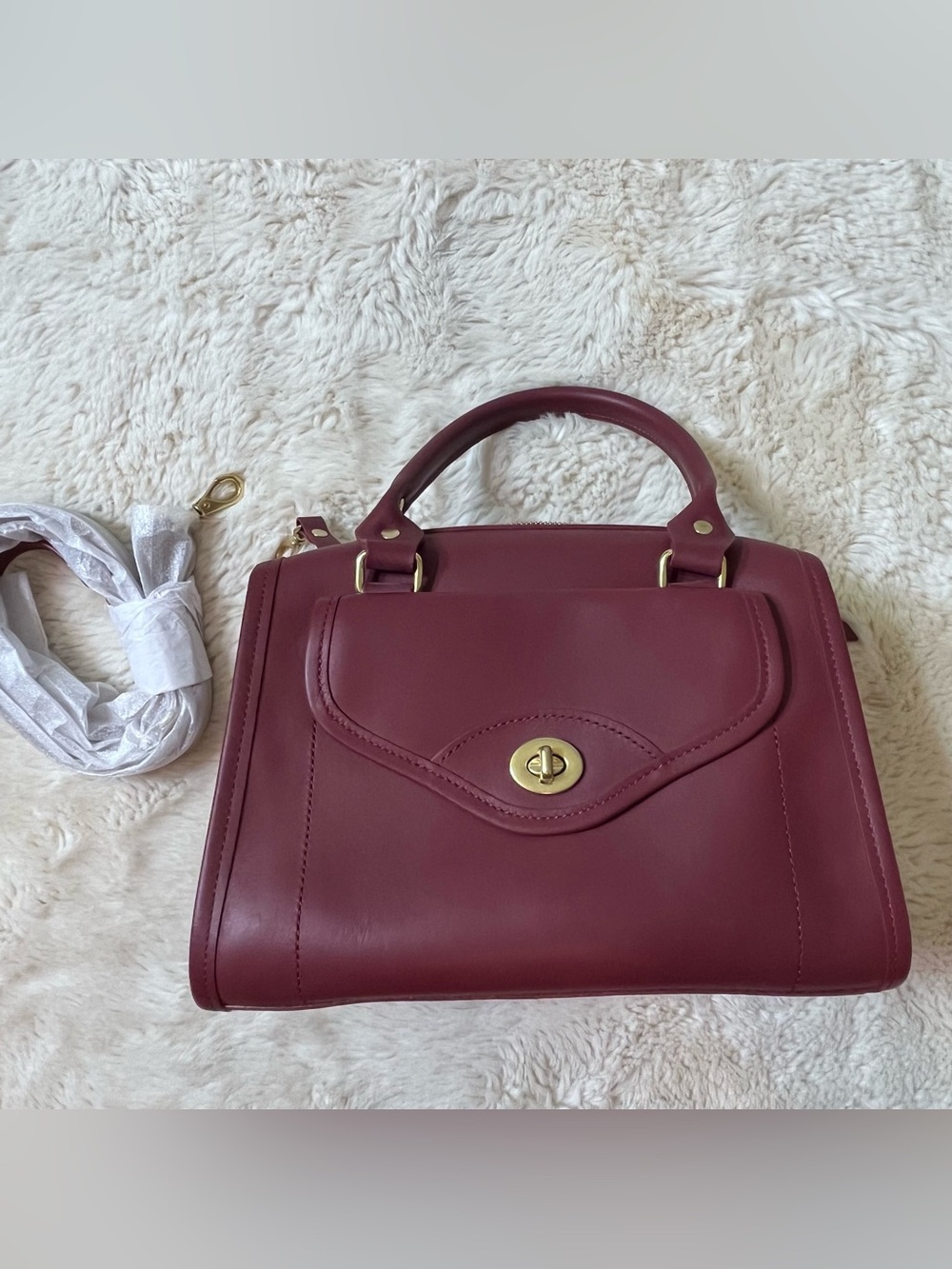 JW J.W. Hulme  Leather Mini Satchel Crossbody Bag Purse Tassel USA Turn Lock New